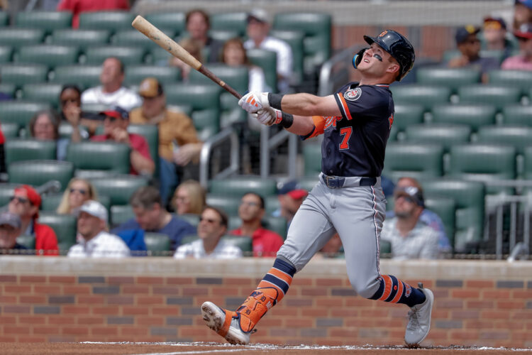 Torres has 3 hits and go-ahead sacrifice fly as Tigers rally to beat Braves 5-2 and avoid sweep